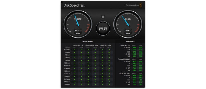 Comparación SSD con BlackMagic DiskSpeedTest: 5.0 GT/s vs 8.0 GT/s